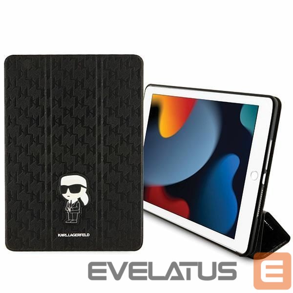 Другие товары Karl Lagerfeld Karl Lagerfeld Saffiano Monogram Ikonik Case for iPad 10.2" 2019 (7th gen.) Folio Magnet Allover Cover - Black