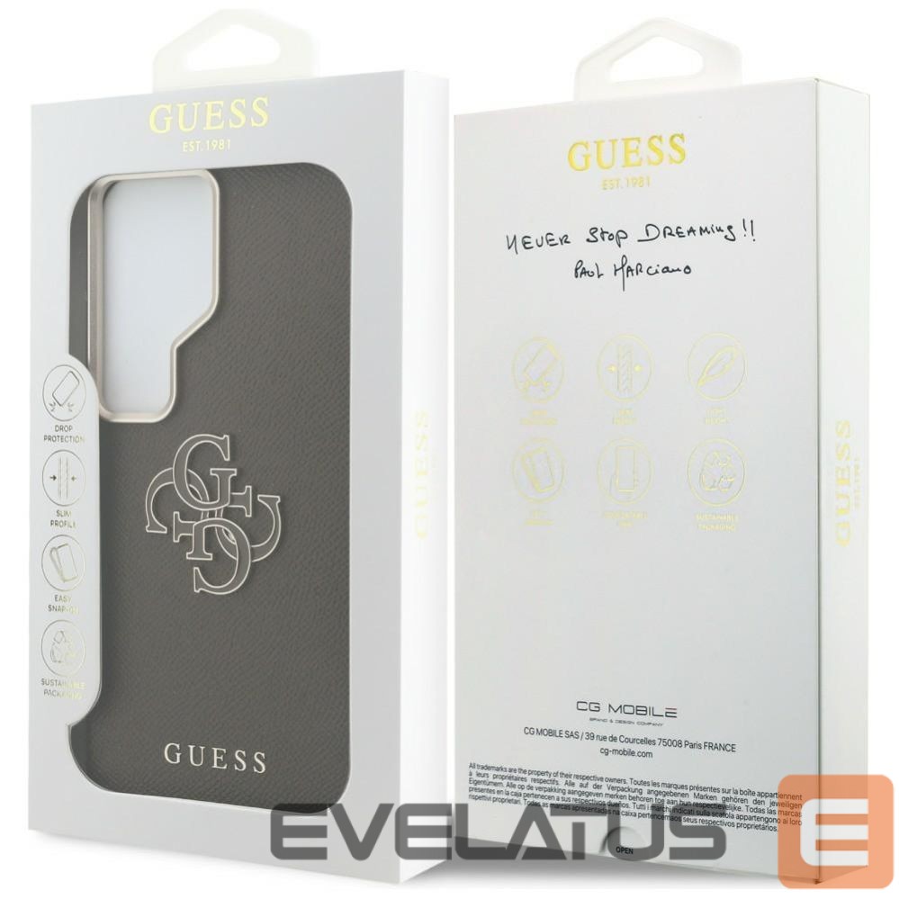 Другие товары Guess Guess Grained Big 4G Metal Logo Case for Samsung Galaxy S26 - Brown
