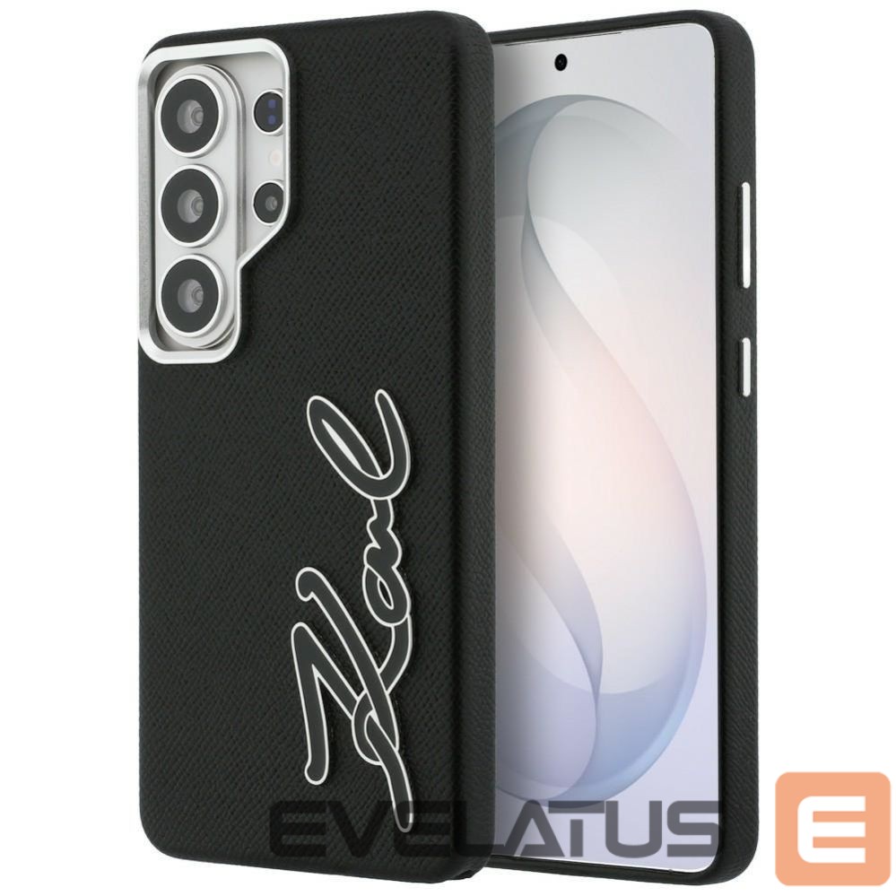 Другие товары Karl Lagerfeld Karl Lagerfeld Grained Signature Metal Resin Logo Case for Samsung Galaxy S26 Ultra - Black