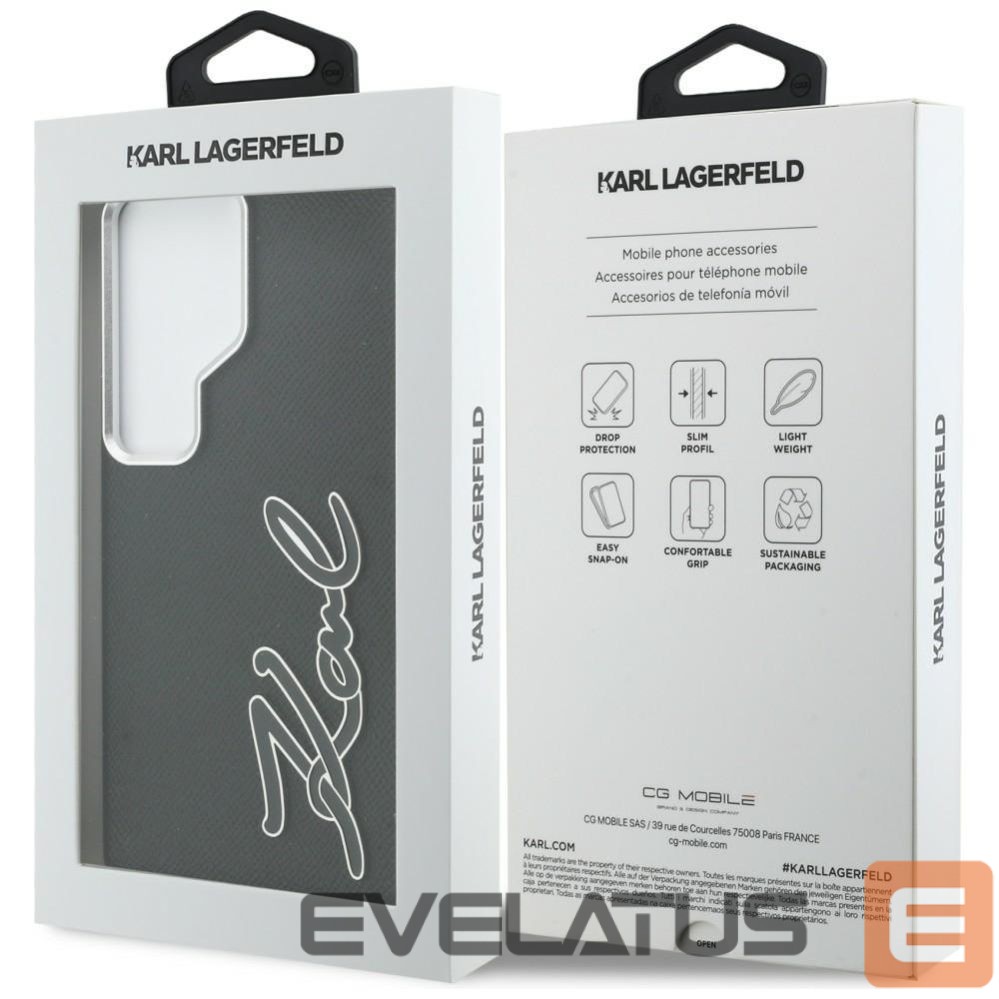 Другие товары Karl Lagerfeld Karl Lagerfeld Grained Signature Metal Resin Logo Case for Samsung Galaxy S26 Ultra - Black