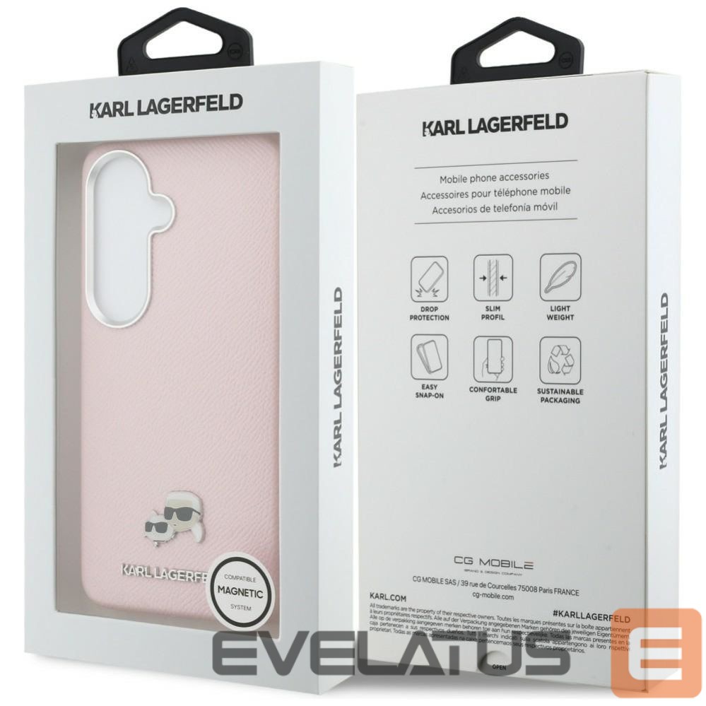 Другие товары Karl Lagerfeld Karl Lagerfeld Saffiano KC Metal Logo MagSafe Case for Samsung Galaxy S26 - Pink