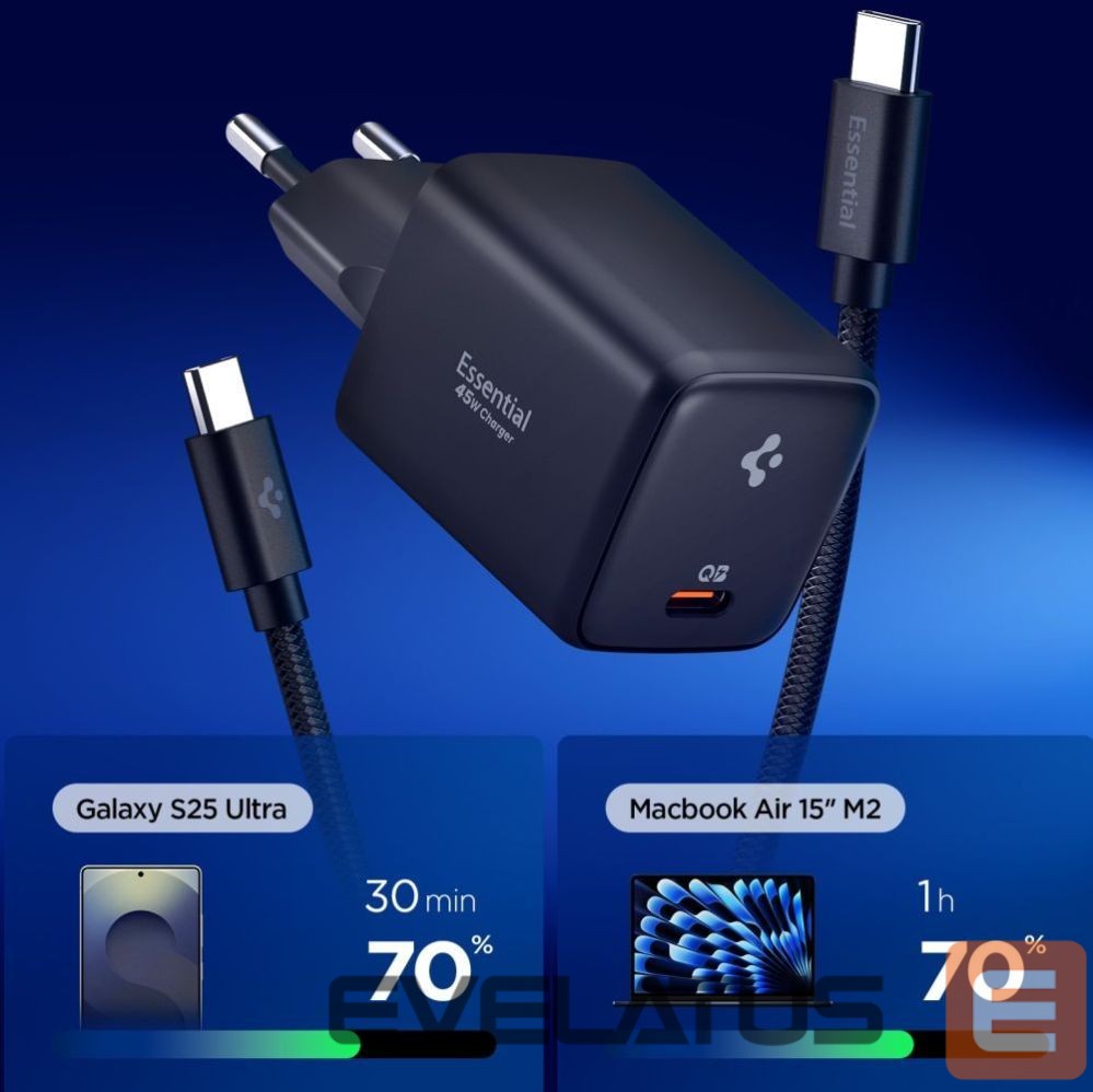 Другие товары Spigen Spigen EE451EU Essential USB-C 45W Wall Charger - Black