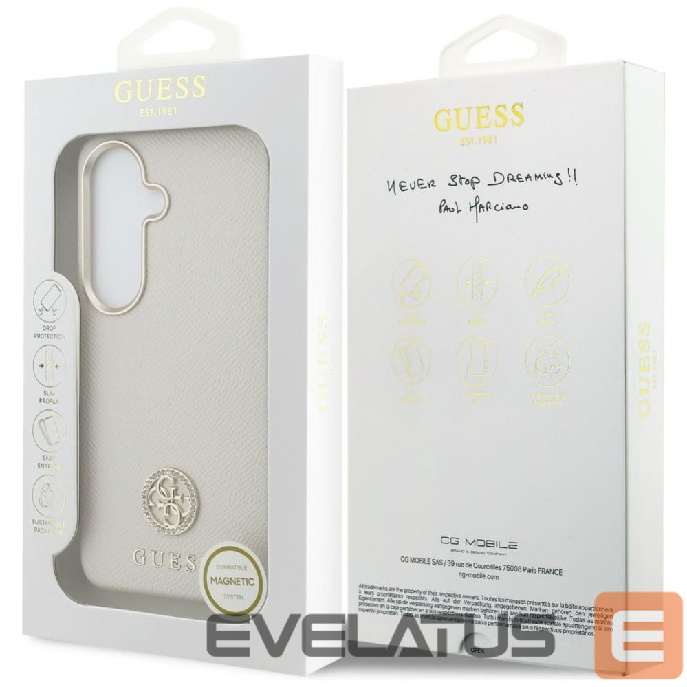 Другие товары Guess Guess Rhinestone Round Logo MagSafe Case for Samsung Galaxy S26+ - Beige