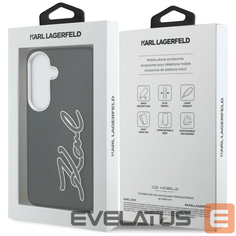 Другие товары Karl Lagerfeld Karl Lagerfeld Grained Signature Metal Resin Logo Case for Samsung Galaxy S26 - Black
