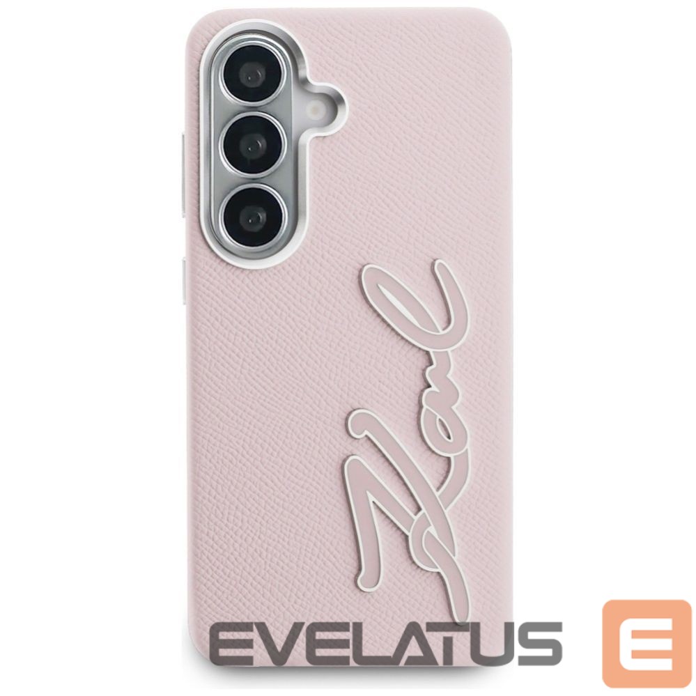 Другие товары Karl Lagerfeld Karl Lagerfeld Grained Signature Metal Resin Logo Case for Samsung Galaxy S26 - Pink