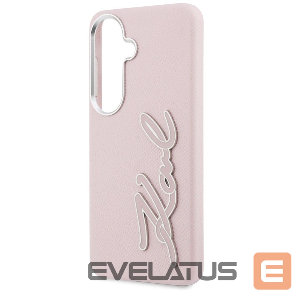 Другие товары Karl Lagerfeld Karl Lagerfeld Grained Signature Metal Resin Logo Case for Samsung Galaxy S26 - Pink