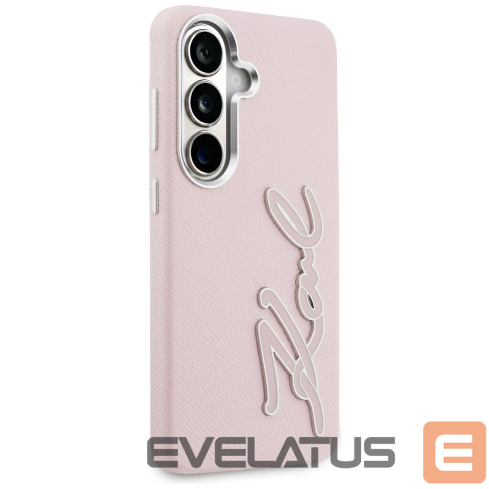 Другие товары Karl Lagerfeld Karl Lagerfeld Grained Signature Metal Resin Logo Case for Samsung Galaxy S26 - Pink
