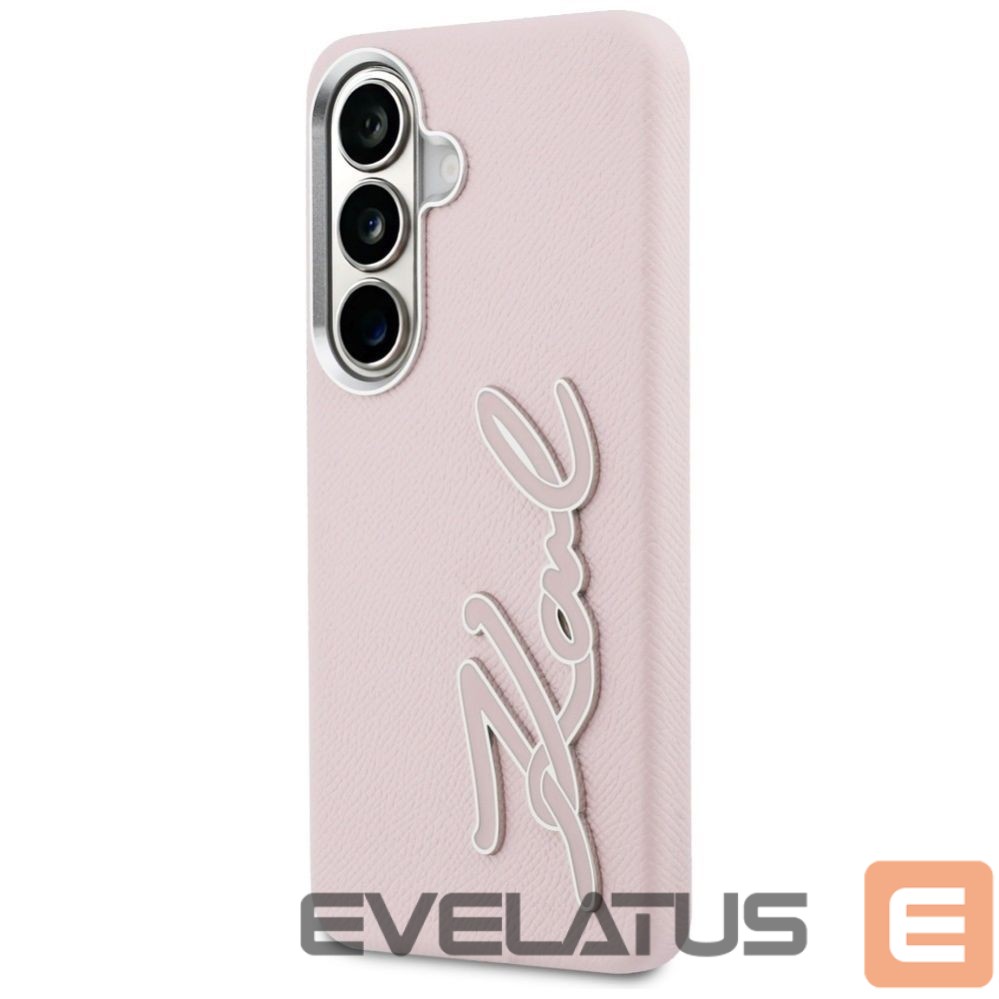 Другие товары Karl Lagerfeld Karl Lagerfeld Grained Signature Metal Resin Logo Case for Samsung Galaxy S26 - Pink