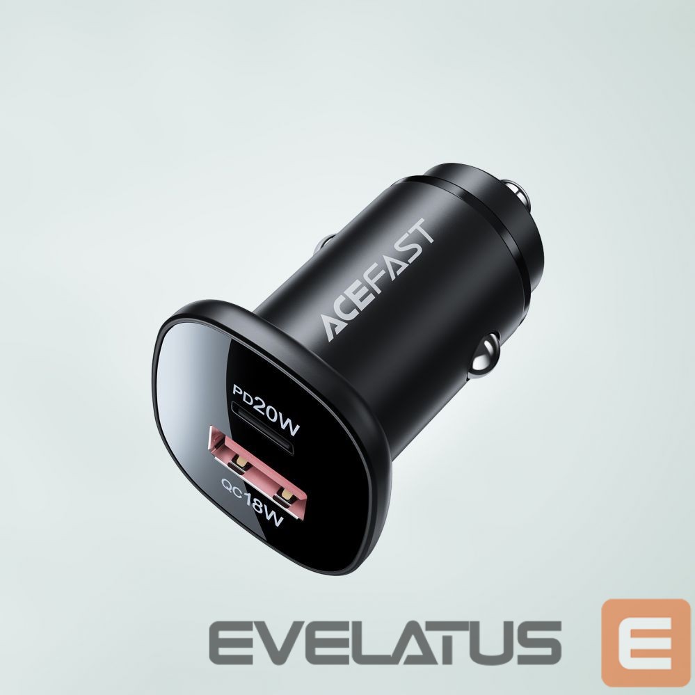 Адаптер Acefast Acefast car charger 38W USB Type C / USB, PPS, Power Delivery, Quick Charge 3.0, AFC, FCP black (B1 black)