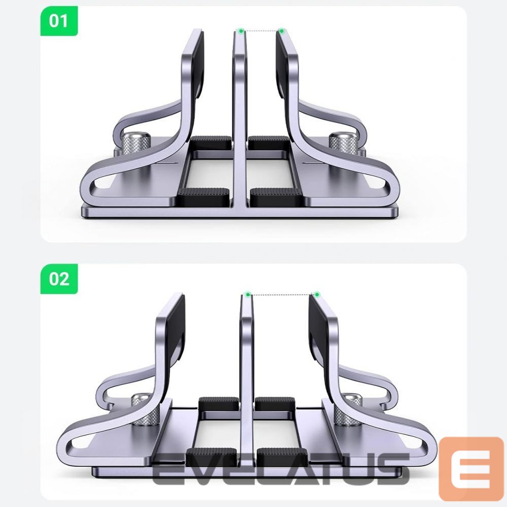 Зарядное устройство Ugreen Ugreen LP258 Vertical Stand for 2 Devices Aluminum for Laptop Tablet - Silver
