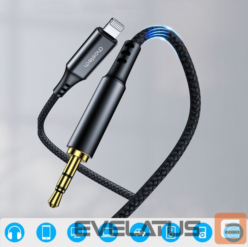 Кабель Choetech Choetech AUX007 Lighting / mini jack 3.5mm cable 1 m - black