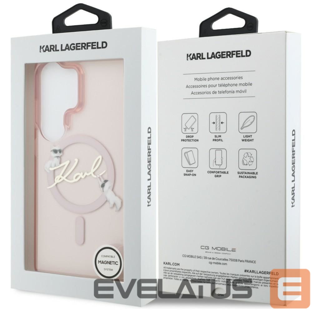 Чехол на заднюю панель Karl Lagerfeld KARL LAGERFELD case for SAMSUNG S26 Ultra KLHMS26L5HKSCAP (Magnetic IML KC Script) pink