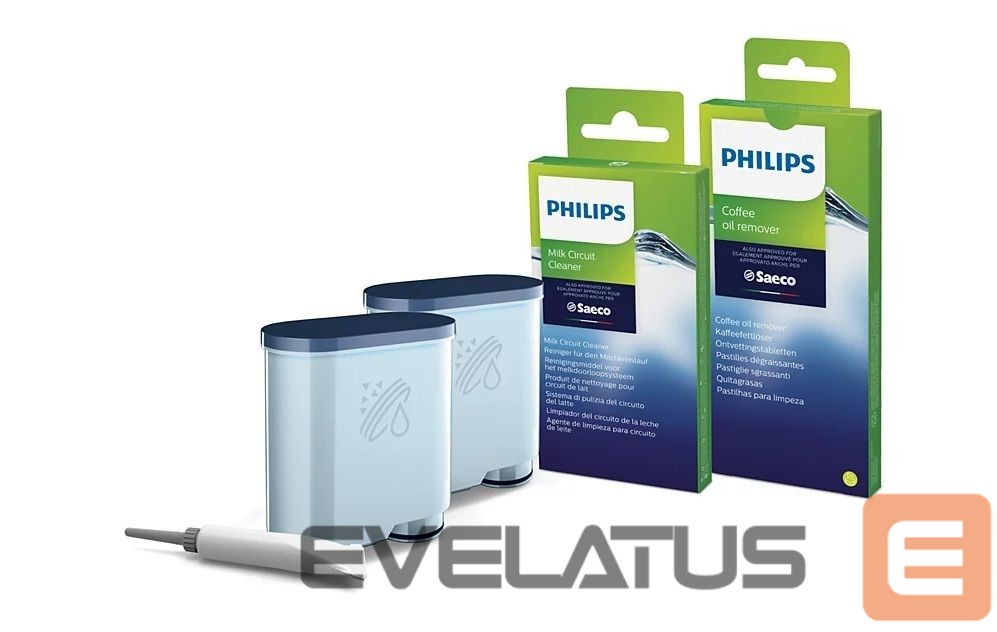 Аксессуары и фильтры Philips | Coffee maker Maintenance kit: oil, 2xAquaClean, 6xcoffee oil remover tablets, 6xMilk circuit cleaner sachets | CA6707/10