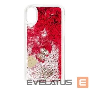 Чехол на заднюю панель Guess Apple iPhone X/XS Glitter Hearts Case Rapsberry
