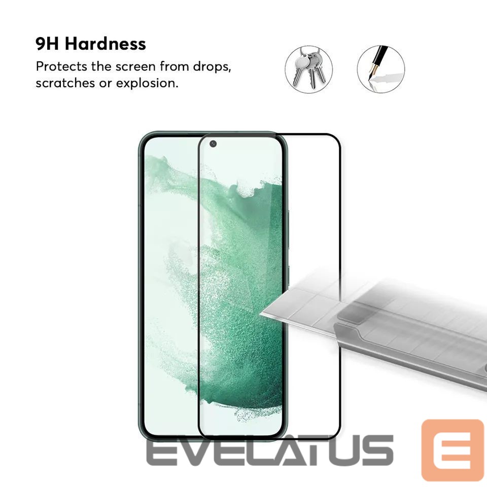 Защитное стекло Evelatus Samsung Galaxy S22 2.5D Full Cover Japan Glue Glass Anti-Static