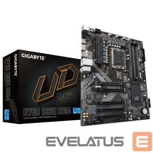 Материнская плата для процессоров Intel Gigabyte  Mainboard||Intel B760 Express|LGA1700|ATX|Memory DDR4|Memory slots 4|4xPCI-Express 3.0 1x|1xPCI-Express 4.0 16x|2xM.2|1xHDMI|1xDisplayPort|4xUSB 2.0|1xUSB 3.2|1xUSB-C|1xPS/2|1xRJ45|3xAudio port|B760DS3HDDR4 