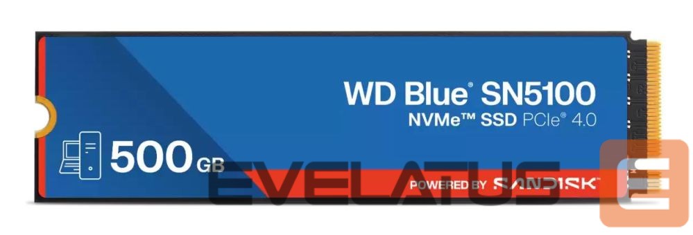 Жесткий диск SSD SANDISK BY WESTERN DIGITAL SSD||300xTBW rating|MTBF 1750000 h|Read speed 6600 MB/s|Write speed 5600 MB/s|NVMe Yes|PCI Express 4.0|M.2|500 GB|POWERED BY |Blue SN5100|WDS500G5B0E-00CPE0