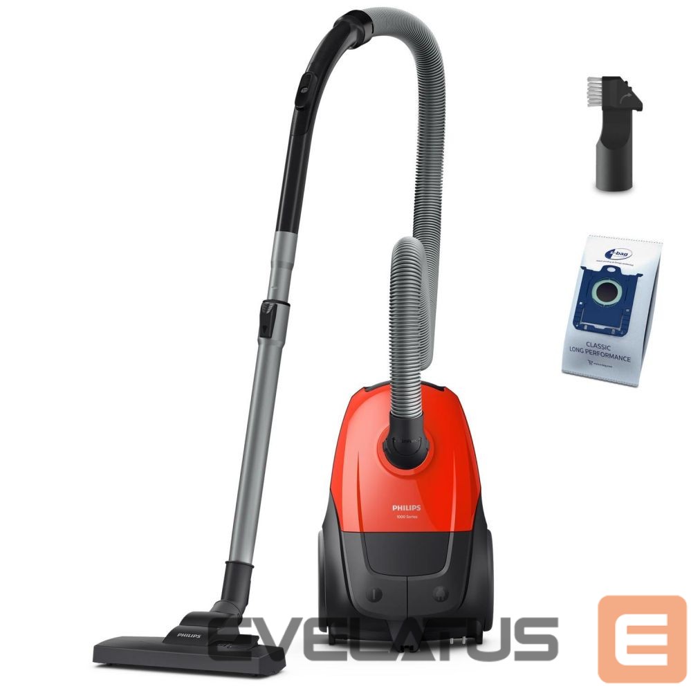 Пылесос Philips Vacuum Cleaner||Input power 800 W|Dust capacity 3 L|Cylinder vacuum|Cleaning type Dry|Dust container Dust bag|Colour Black/Red|XD1111/10
