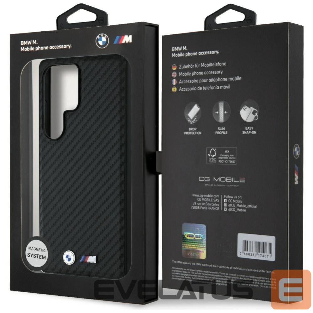 Другие товары BMW BMW Leather Carbon MagSafe Case for Samsung Galaxy S25 Ultra - Black