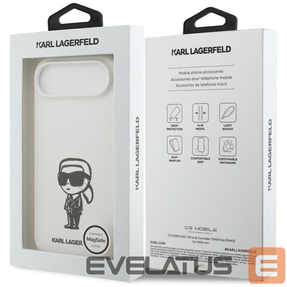 Другие товары Karl Lagerfeld Karl Lagerfeld Silicone Karl Sketch & Logo MagSafe Case for iPhone 17 Air - White
