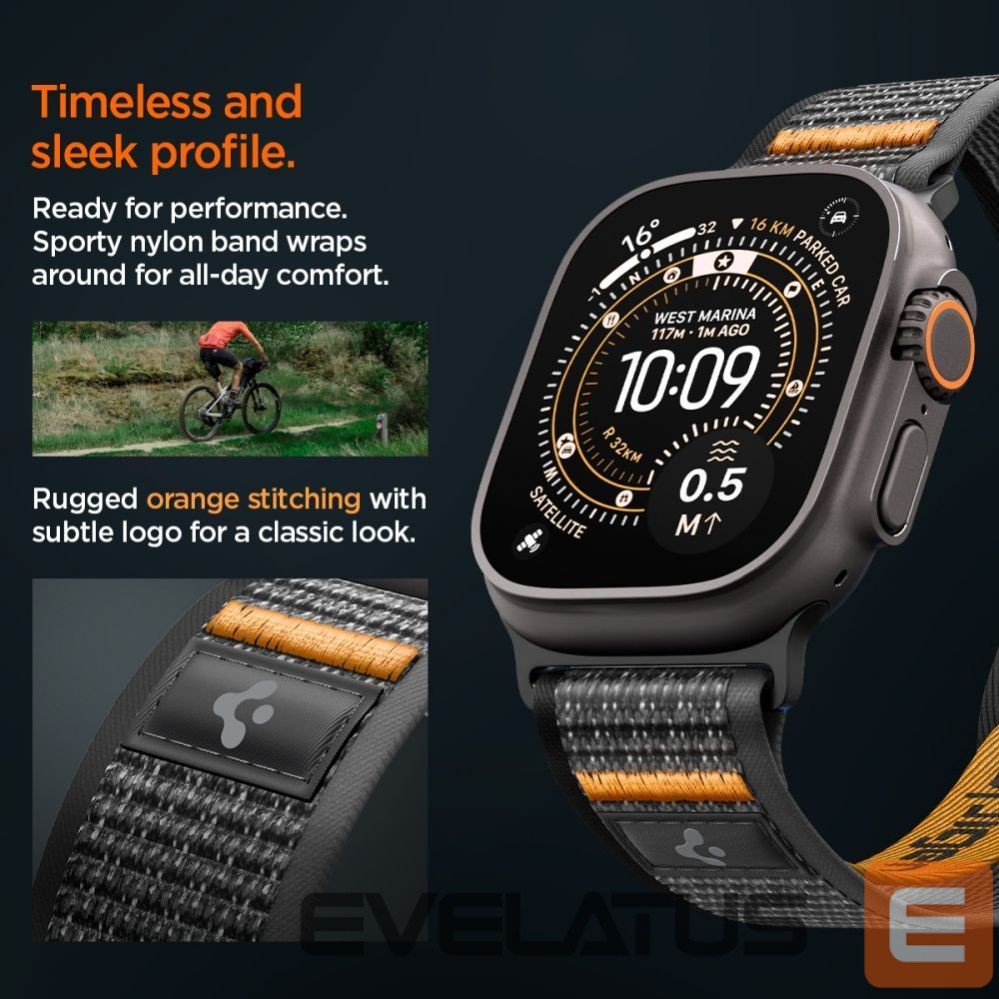 Другие товары Spigen Spigen Athlex Air 2 Strap for Apple Watch (44 / 45 / 46 / 49 mm) - Black and Orange