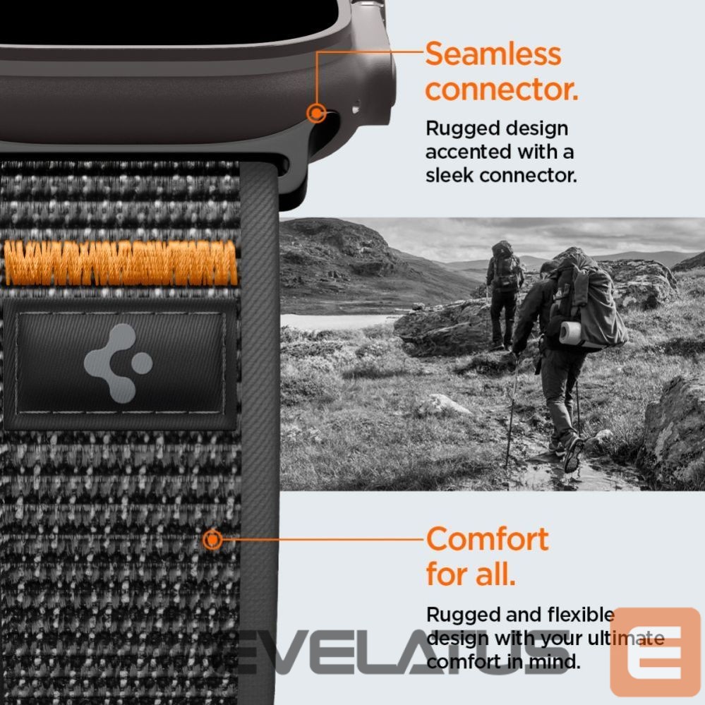 Другие товары Spigen Spigen Athlex Air 2 Strap for Apple Watch (44 / 45 / 46 / 49 mm) - Black and Orange