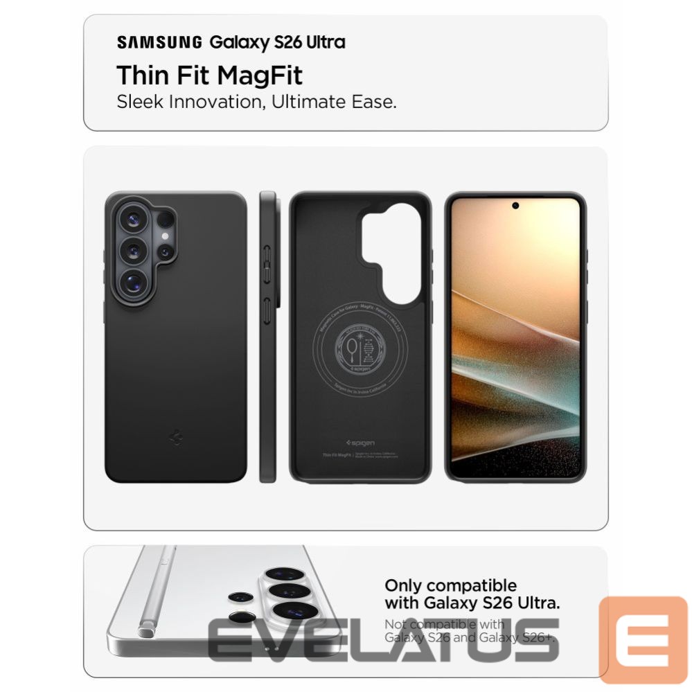 Другие товары Spigen Spigen Thin Fit Mag MagSafe Case for Samsung Galaxy S26 Ultra - Black