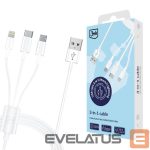 Другие товары 3MK  3mk Cable 3in1 USB-A - micro USB / Lightning / USB-C 1.2m 20V/2.4A 15W - white 
