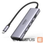 Другой аксессуар для компьютера Ugreen  Ugreen multi-functional HUB USB Type C - 3x USB 3.2 Gen 1 / HDMI 4K 60Hz / SD and TF card reader gray (60383 CM511) 