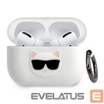 Чехол на заднюю панель Karl Lagerfeld  Karl Lagerfeld KLACAPSILCHWH AirPods Pro cover biały/white Silicone Choupette 
