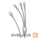 Кабель Dudao  Dudao 3in1 USB cable - Lightning / microUSB / USB Type C 65W 1.2m gray (L20X) 