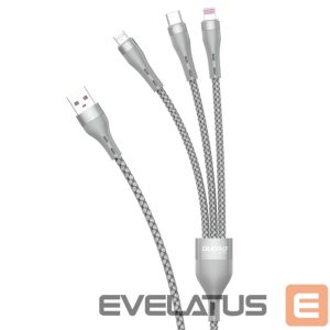 Кабель Dudao  Dudao 3in1 USB cable - Lightning / microUSB / USB Type C 65W 1.2m gray (L20X) 