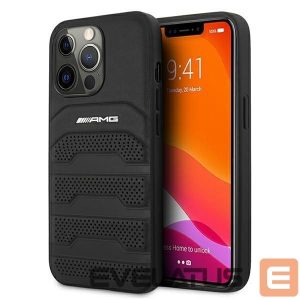 Чехол на заднюю панель Mercedes-Benz  AMG AMHCP13XGSEBK iPhone 13 Pro Max 6,7" czarny/black hardcase Leather Debossed Lines 