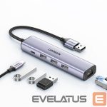 Кабель Ugreen  Ugreen multifunctional adapter HUB USB 3.0 - 3 x USB / Ethernet RJ-45 / USB Type C PD gray (CM475) 