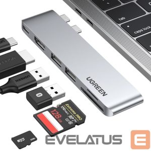 Переходник Ugreen  HUB Ugreen CM380 2xUSB C - HDMI/2xUSB 3.0/SD TF/USB C PD - gray 