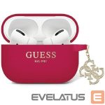 Чехол на заднюю панель Guess  Guess GUAP2LECG4M case for AirPods Pro 2 cover purple/magenta Liquid Silicone Glitter Triangle Charm 