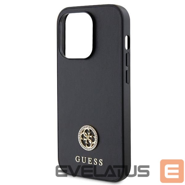 Чехол на заднюю панель Guess Guess GUHCP15LPS4DGPK iPhone 15 Pro 6.1" black/black hardcase Strass Metal Logo