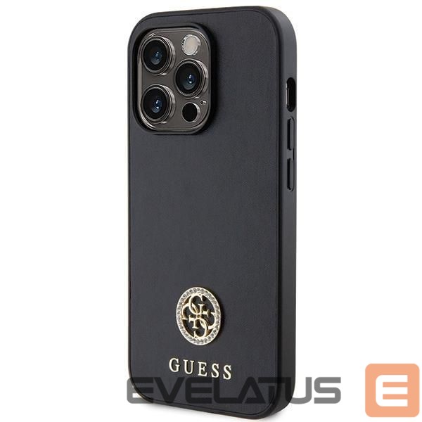 Чехол на заднюю панель Guess Guess GUHCP15LPS4DGPK iPhone 15 Pro 6.1" black/black hardcase Strass Metal Logo