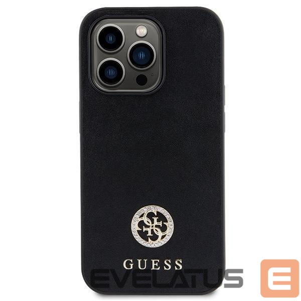 Чехол на заднюю панель Guess Guess GUHCP15LPS4DGPK iPhone 15 Pro 6.1" black/black hardcase Strass Metal Logo