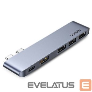 Адаптер Ugreen  HUB Ugreen 60559 2x USB-C / USB-C PD (Thunderbolt 3, 100W, 4K 60 Hz, 10 Gbps) / HDMI 4K 30 Hz / 3x USB 3.0 for MacBook Pro / Air - Gray 