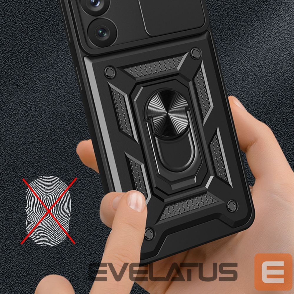 Чехол на заднюю панель Hurtel Hybrid Armor Camshield case for Samsung Galaxy S23+ armored cover with camera cover black