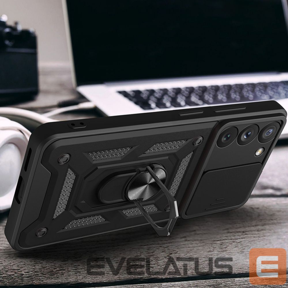 Чехол на заднюю панель Hurtel Hybrid Armor Camshield case for Samsung Galaxy S23+ armored cover with camera cover black