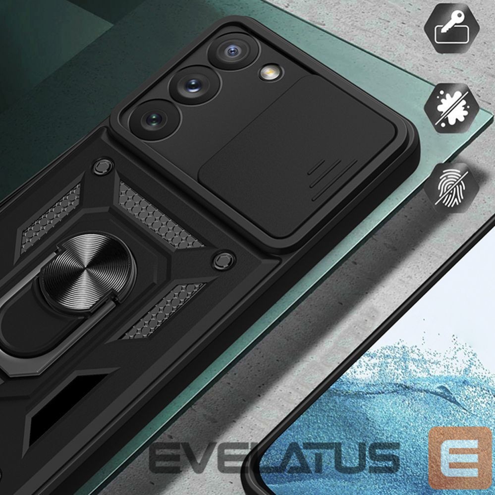 Чехол на заднюю панель Hurtel Hybrid Armor Camshield case for Samsung Galaxy S23+ armored cover with camera cover black