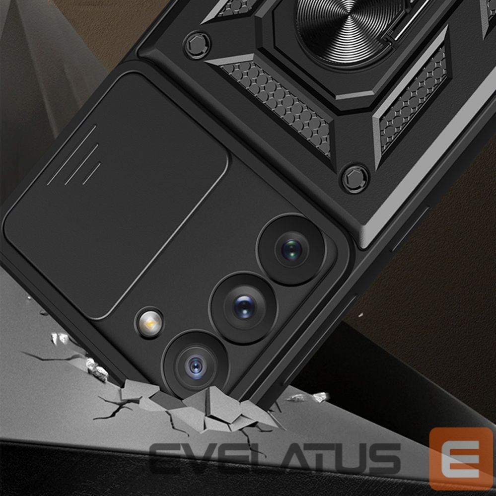 Чехол на заднюю панель Hurtel Hybrid Armor Camshield case for Samsung Galaxy S23+ armored cover with camera cover black