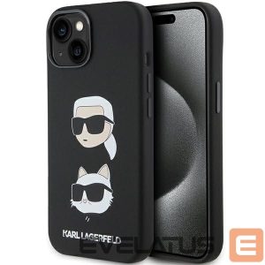 Чехол на заднюю панель Karl Lagerfeld  Karl Lagerfeld Silicone Karl&Choupette Head case for iPhone 15 Plus / 14 Plus - black 