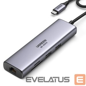 Кабель Ugreen  Ugreen CM512 90568 USB-C Adapter - 2x USB-A 3.0 / HDMI / RJ45 / SD and TF Card Reader / USB-C PD 100W - Gray 