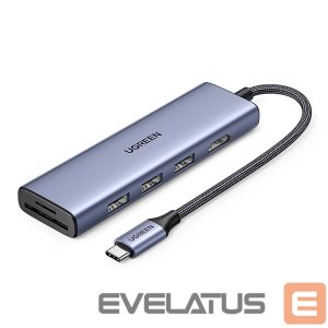 Кабель Ugreen  HUB Ugreen CM511 20956A 6in1 USB-C - HDMI / 3x USB-A 3.0 / SD/TF card reader - gray 