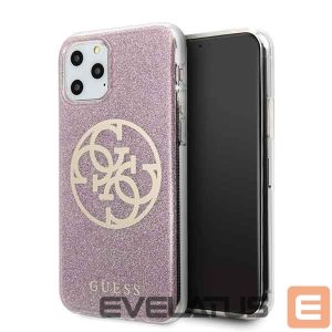 Чехол на заднюю панель Guess  Guess GUHCN58PCUGLPI iPhone 11 Pro różowy/pink hard case 4G Circle Glitter 