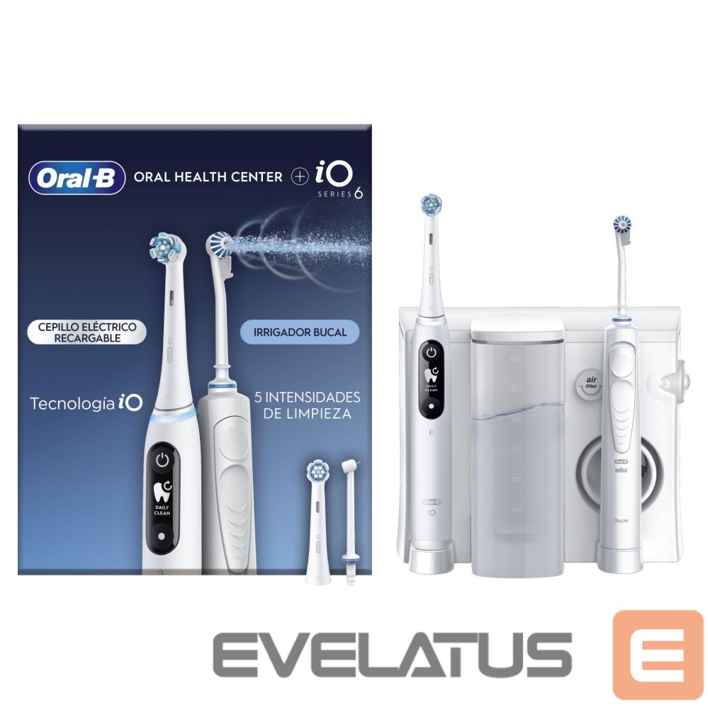 Зубная щётка Oral-B Electric Toothbrush | iO6 & OxyJet | Rechargeable | For adults | Number of brush heads included 2 | Number of teeth brushing modes 5 | White
