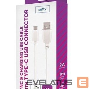 Кабель Setty Universal USB Type-C Cable 1m 2A White